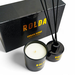 Rolda - Men's Urban Scented Candle & Reed Oil Diffuser Sticks Gift Set