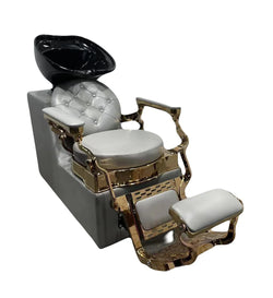 LUXURY ROSE BARBER SALON VINTAGE SHAMPOO WASH STATION CHAIR SEH-3051R WITH CERAMIC BOWL