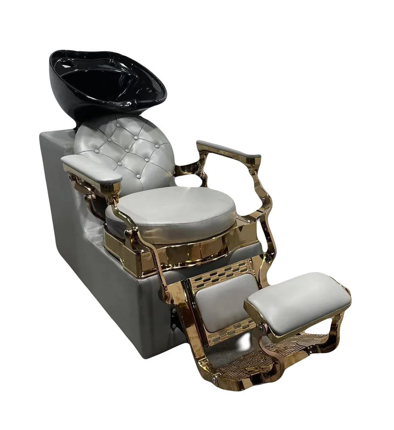 LUXURY ROSE BARBER SALON VINTAGE SHAMPOO WASH STATION CHAIR SEH-3051R WITH CERAMIC BOWL