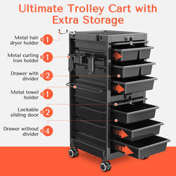 BEAUTY SALON CART TROLLY BLACK AND WHITE T-066B