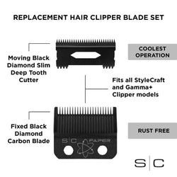 Faper Black DLC Clipper Blade and Slim Deep Tooth Cutter