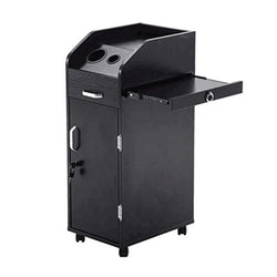LOCKABLE SALON WOODEN TROLLEY HZ2020 BLACK